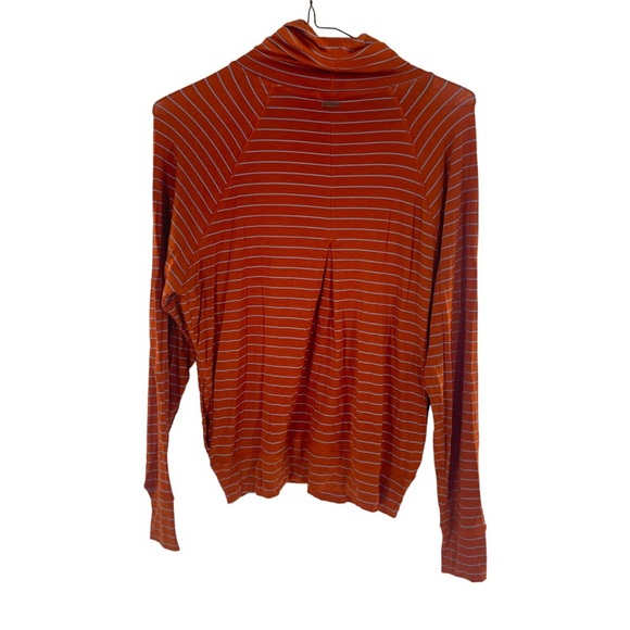 NWT prAna Sol Protect Orange Striped Turtleneck - Size M - Picture 4 of 8